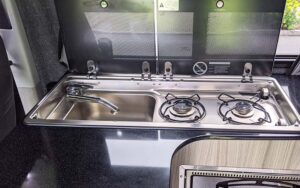 Acapulco Blue VW Campervan T6 kitchen top