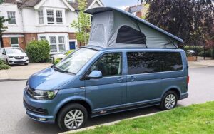 Acapulco Blue VW Campervan T6 passenger side