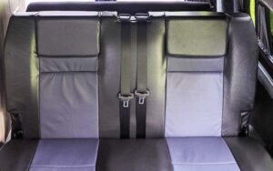Acapulco Blue VW Campervan T6 rib bed up 2